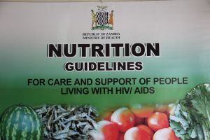 A poster on the wall of the National Food and Nutrition Commission showing the links between nutrition and other health challenges